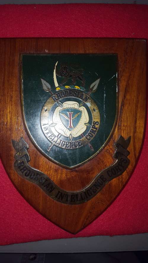 RHODESIA; RHODESIAN INTELLIGENCE CORP PLAQUE