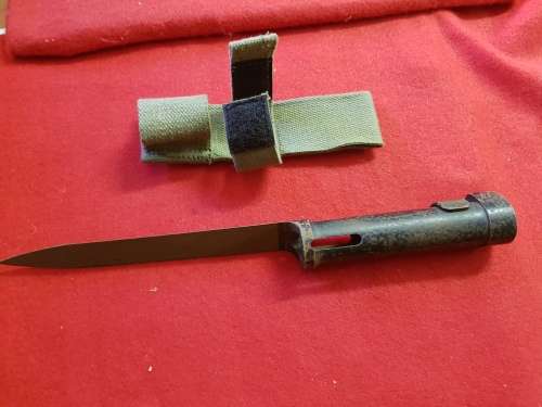 RHODESIA; FN RIFLE BAYONET AND FROG ( NOTE NO SCABBARD)