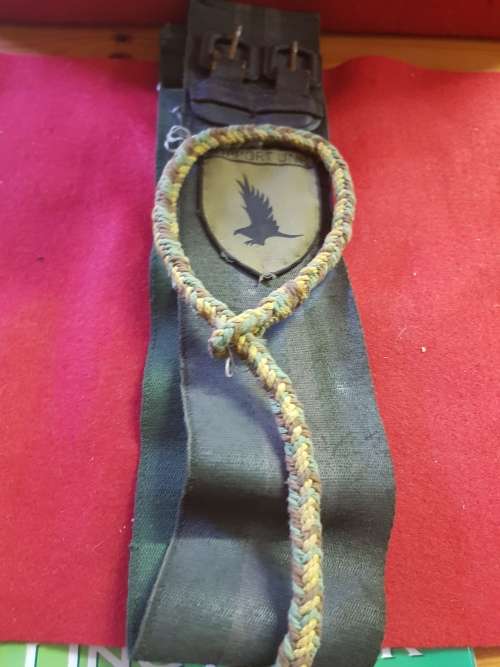 RHODESIA; BSA POLICE SUPPORT UNIT BELT BADGE AND LANYARD