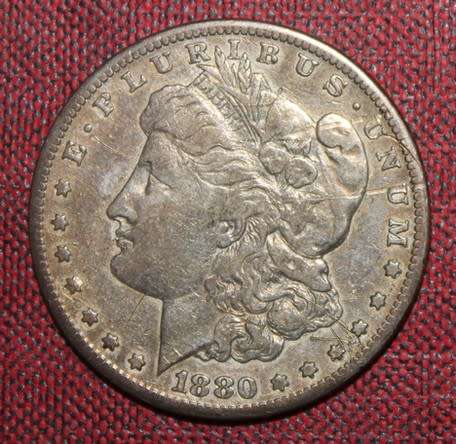 1880 Silver American Dollar 90  silver 10 copper S Symbol indicating minted in San Franisco