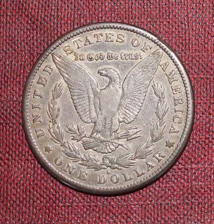 1880 Silver American Dollar 90  silver 10 copper S Symbol indicating minted in San Franisco