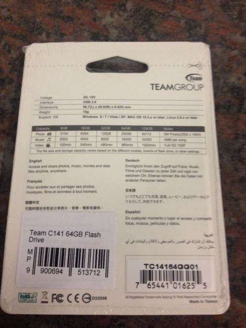 NEW & SHRINK WRAPPED IN PACKAGING!! MASSIVE 64GB TEAM FLASH DRIVES!!