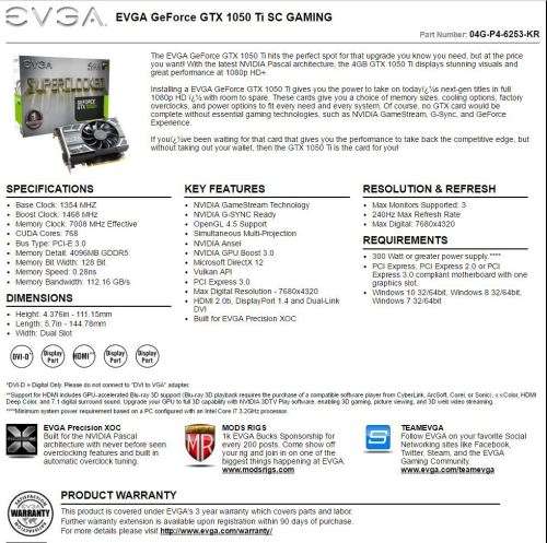 **BEST GRAPHICS CARD HANDS DOWN!!** EVGA GTX 1050TI 4GB SUPER CLOCKED EDITION!