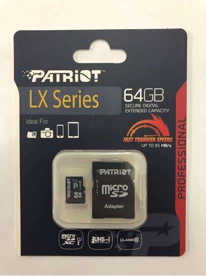 **MASSIVE 64GB!!** Class 10!!! PATRIOT MicroSD w/adapter Card (5 up for grabz!)