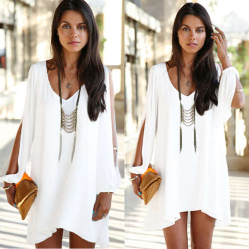 2016 Women Summer Cocktail Party Chiffon Mini Casual Dress