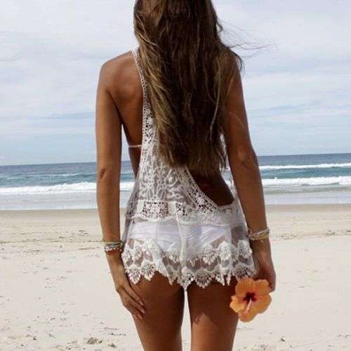 Crochet  Bikini Cover Up Beach Dress
