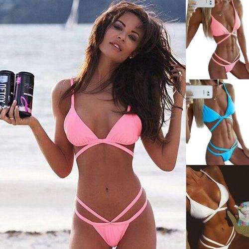 Women Bandage Bikini Set Push-up Padded Bra Swimsuit Bathing Suit Swimwear