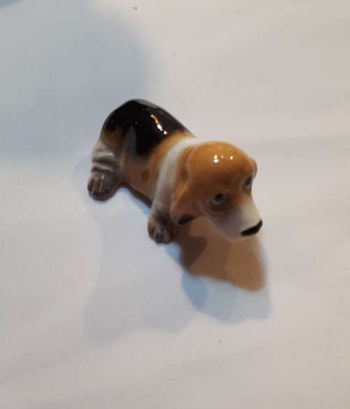 Vintage Basset Hound Mini Figurine