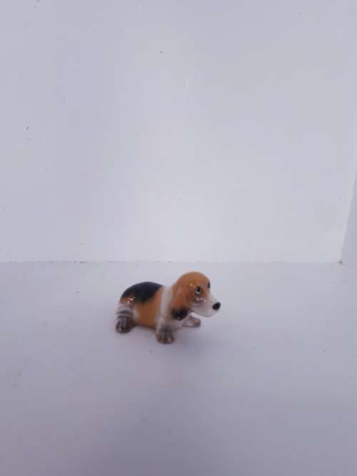 Vintage Basset Hound Mini Figurine