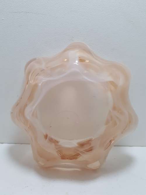 Vintage Peach Swirl Art Glass