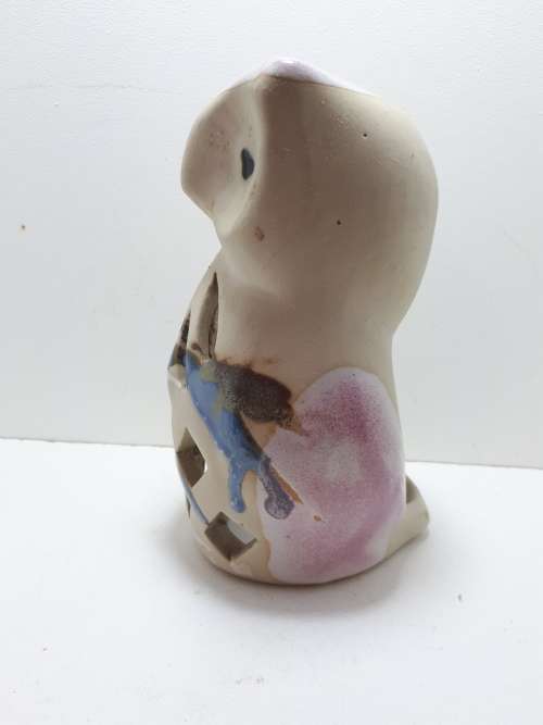 Pottery Owl Tea Light Holder