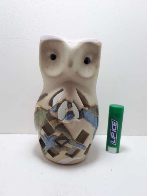 Pottery Owl Tea Light Holder