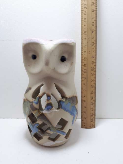 Pottery Owl Tea Light Holder