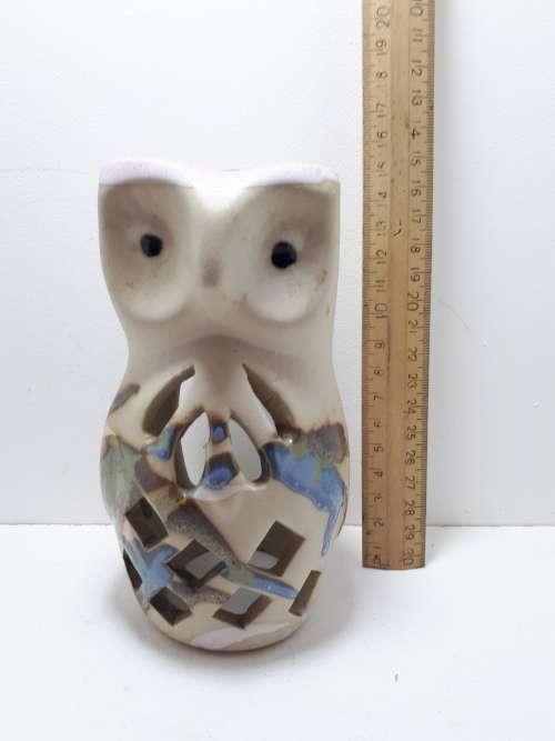 Pottery Owl Tea Light Holder