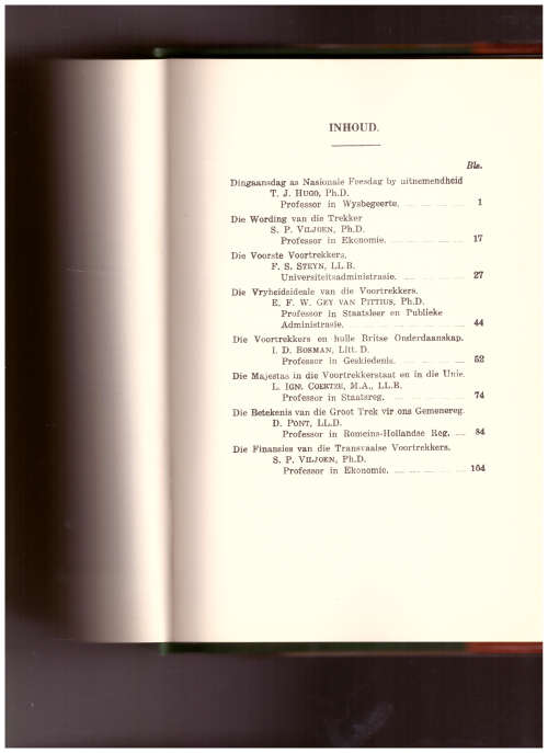 VOORTREKKER-GEDENKBOEK VAN DIE UNIVERSITEIT VAN PRETORIA