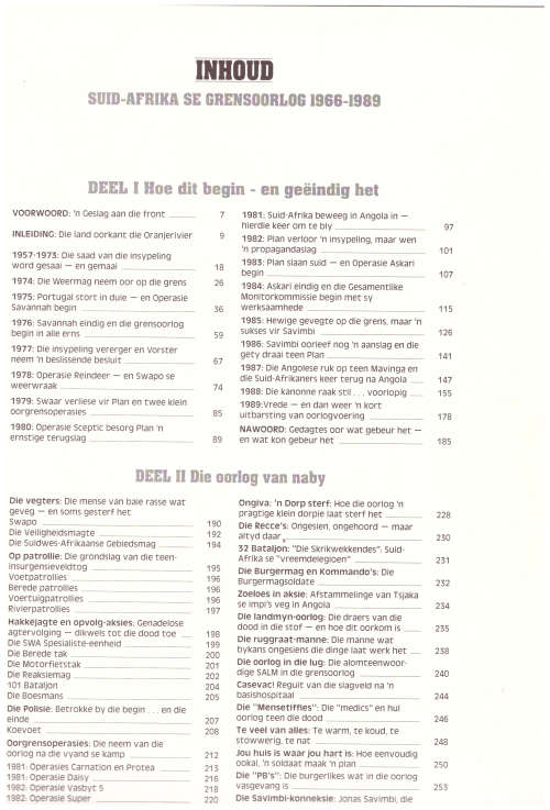 SUID-AFRIKA SE GRENSOORLOG, 1966-1989, SPESIALE LEER UITGAWE