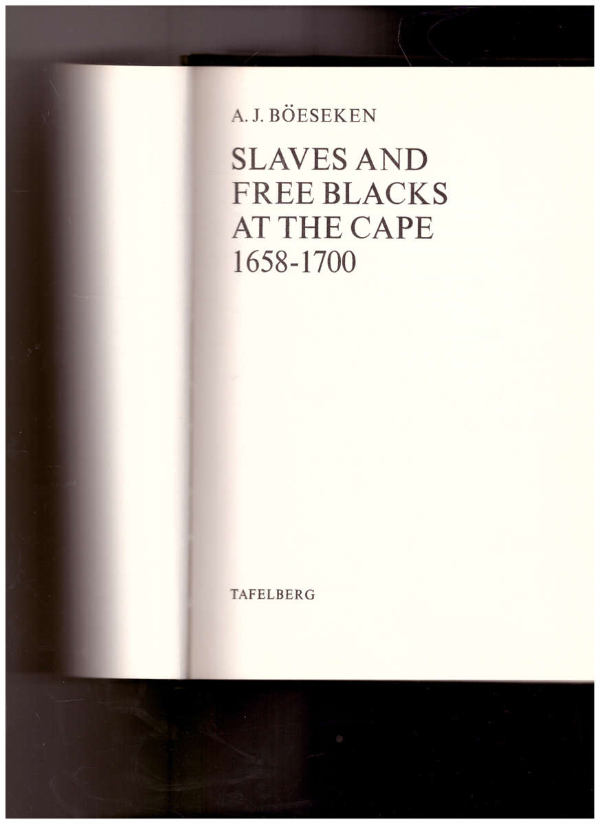 SLAVES AND FREE BLACKS AT THE CAPE 1658-1700