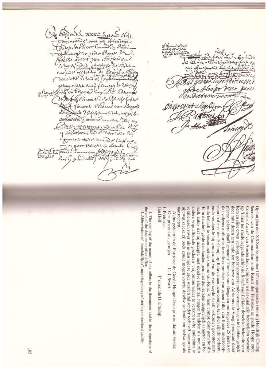 SLAVES AND FREE BLACKS AT THE CAPE 1658-1700