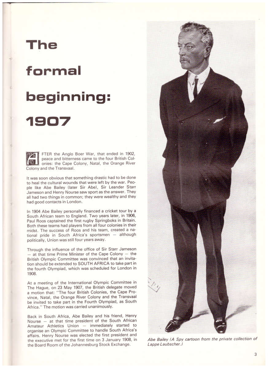 AFRICA`S FIRST OLYMPIANS: THE STORY OF THE OLYMPIC MOVEMENT IN SOUTH AFRICA 1907-1987, LTD TO 500 CO