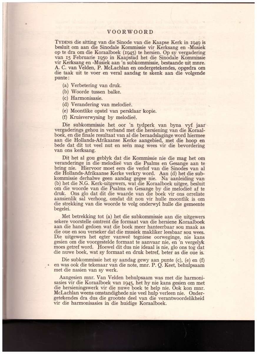 KORAALBOEK VIR PSALMS EN GESANGE