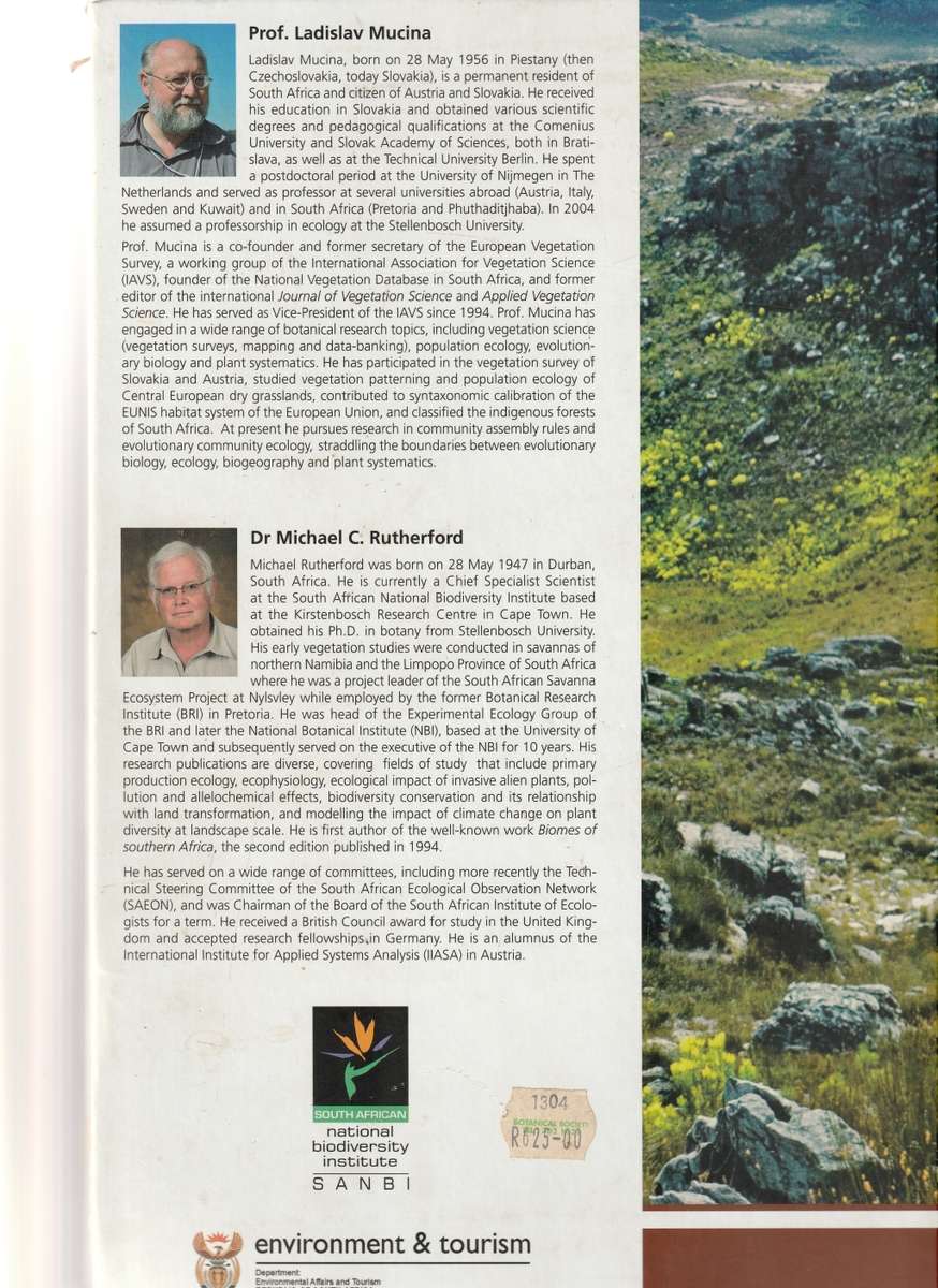 THE VEGITATION OF SOUTH AFRICA, LESOTHO AND SWAZILAND  *INCLUDING DVD*