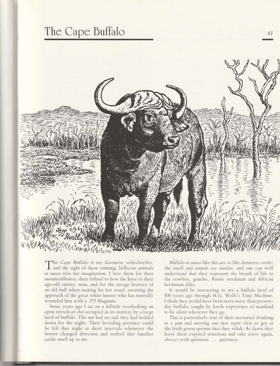 JEFF HUNTLEY`S AFRICAN WILDLIFE SKETCHES COLLECTORS ED.  1 ST ED. NR. 1 OF 250 LEATHER IN SLIP CASE
