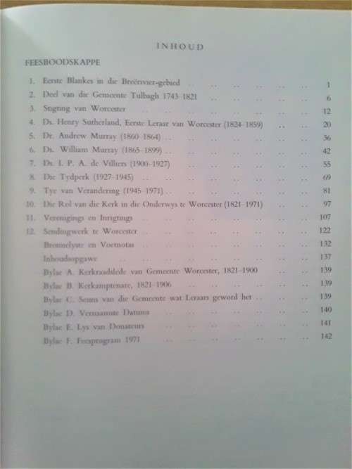NEDERDUITSE GEREFORMEERDE KERK WORCESTER 1821-1971 GEDENKBOEK