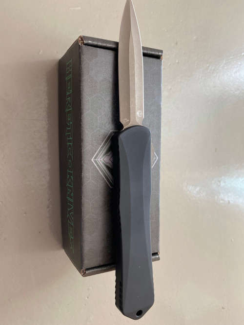 Stunning! Heretic Manticore X Bronze Battleworn OTF Knife. FREE Shipping