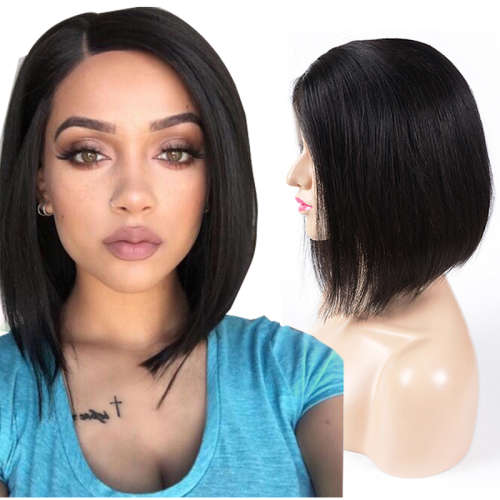 Human Virgin Hair Brazilian / Peruvian  Human Hair BOB LACE WIG (2-4 days` delivery)