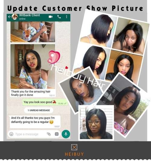 Human Virgin Hair Brazilian / Peruvian  Human Hair BOB LACE WIG (2-4 days` delivery)