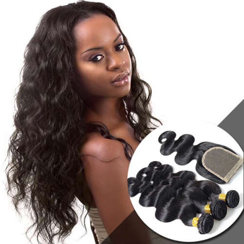 Brazilian ,Peruvian Hair Body Wave with Lace Closure (8"-30" inch)