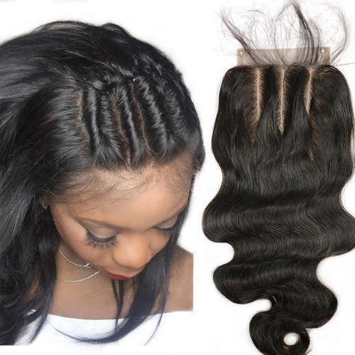 HEIBUY Hair Brazilian / Peruvian Hair Lace Closure (Free part/mid part/3-Way part)