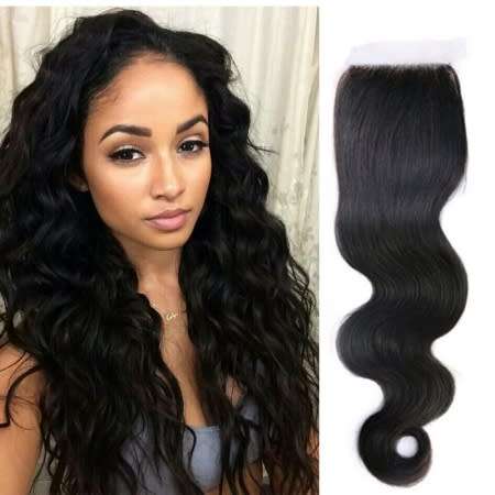 HEIBUY Hair Brazilian / Peruvian Hair Lace Closure (Free part/mid part/3-Way part)
