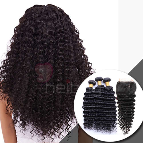 Brazilian , Peruvian Hair Deep Wave 3+1