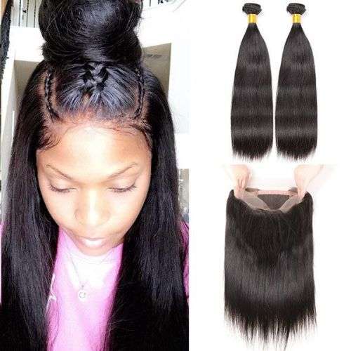 Human Virgin Hair  Brazilian Human Hair 200g with 360 closure (Straight/Body wave/Kinky curl)