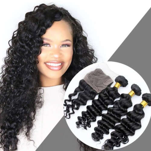 Brazilian , Peruvian Hair Deep Wave 3+1