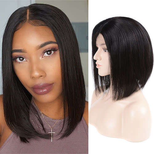 Human Virgin Hair Brazilian / Peruvian  Human Hair BOB LACE WIG (2-4 days` delivery)