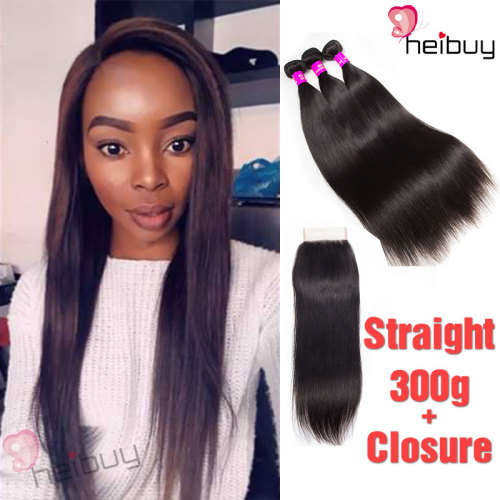 Brazilian /Peruvian Virgin Hair Straight 300g