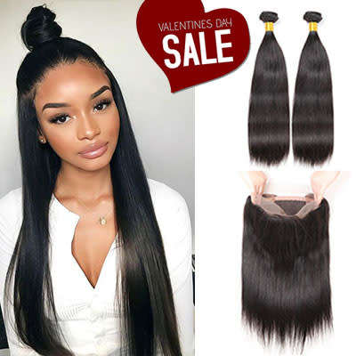 Brazilian /Peruvian / Malaysian hair 360 Lace closure with 2 bundles / Virgin Hair with 360 Closure