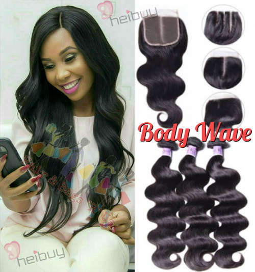Human Virgin Brazilian Hair body wave 300g with lace closure ( 2-4 days )