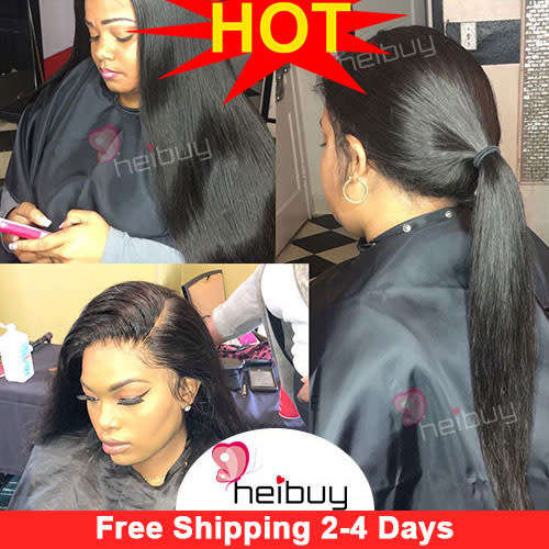 Brazilian Virgin Hair Straight 2 Bundles/200g with 13*4 Lace Frontal Closure Ear to Ear