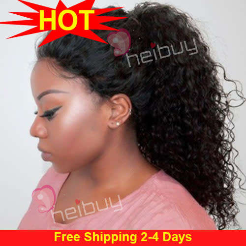 Brazilian hair, Virgin Hair with 360 Lace Closure Curly HEIBUY Hair