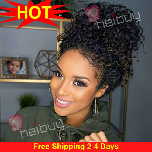 Brazilian hair, Virgin Hair with 360 Lace Closure Curly HEIBUY Hair