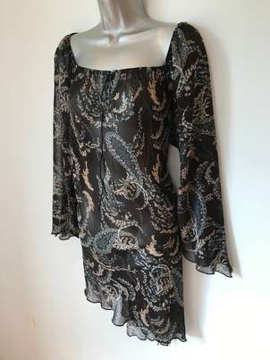 Oasis sheer longer length top or dress size 16