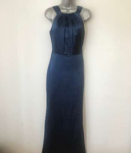 Satin look blue dress new full length size 8 / 32