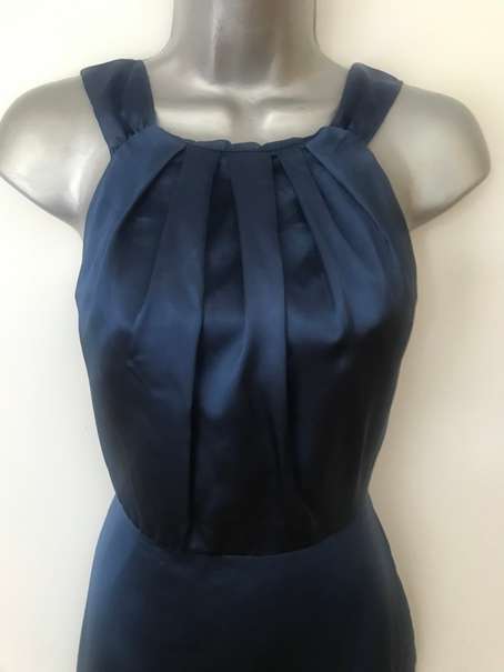 Satin look blue dress new full length size 8 / 32
