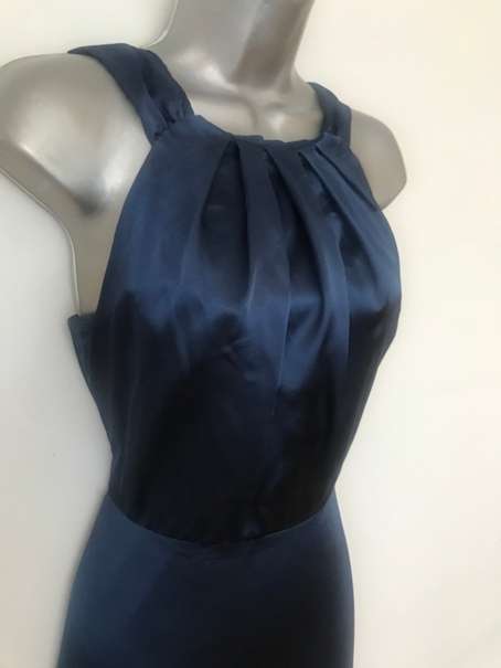 Satin look blue dress new full length size 8 / 32