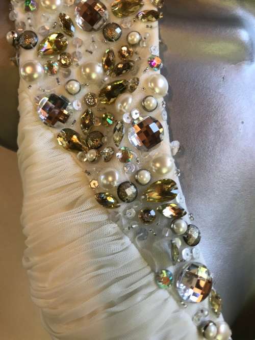 Perfect 8 / 32 forever unique designer dress gem embellished