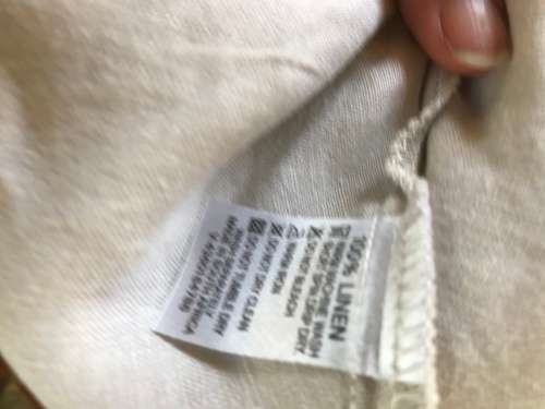 Size 16 / 40 designer is African Nature, 100% linen turquoise print dress