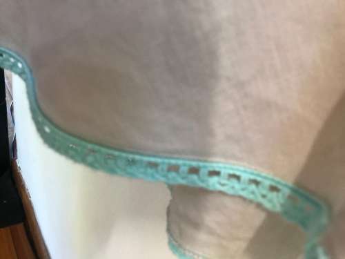 Size 16 / 40 designer is African Nature, 100% linen turquoise print dress